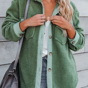 VICI Sherpa oversized button down jacket